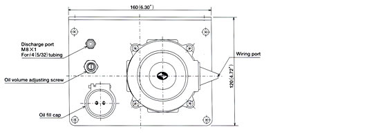Motor driven continuous gear pump Dimensional drawing